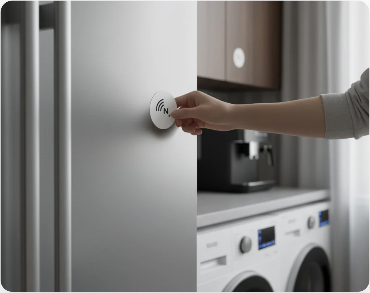 Person using NFC tag